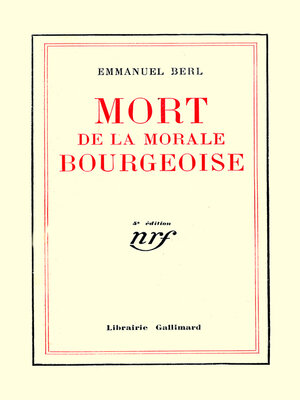 cover image of Mort de la morale bourgeoise